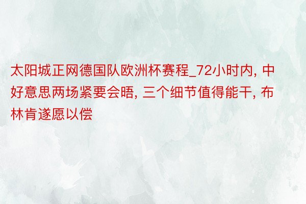 太阳城正网德国队欧洲杯赛程_72小时内, 中好意思两场紧要会晤, 三个细节值得能干, 布林肯遂愿以偿