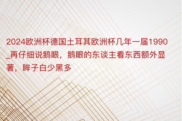 2024欧洲杯德国土耳其欧洲杯几年一届1990_再仔细说鹅眼，鹅眼的东谈主看东西额外显著，眸子白少黑多