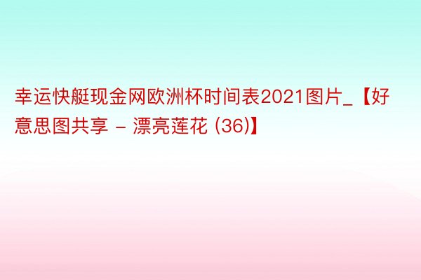 幸运快艇现金网欧洲杯时间表2021图片_【好意思图共享 - 漂亮莲花 (36)】