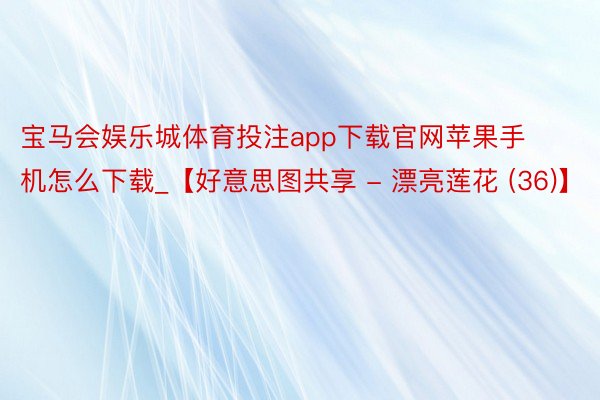 宝马会娱乐城体育投注app下载官网苹果手机怎么下载_【好意思图共享 - 漂亮莲花 (36)】